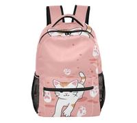Cat with Footprints school kid backpack with big books bag for teen girls