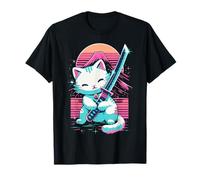 Cat With Katana Sword Japan Cat Samurai Japanese T-Shirt