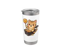 Cat with Lollipop and Candy Corn Stainless Steel Insulated Tumbler