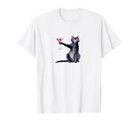 Cat with Martini Glass Cocktail T-Shirt