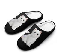 Cat with Mermaid Tail Men's Cotton Slippers | Cozy Slip on Slippers Memory Foam Warm House Shoes for Indoor Outdoor