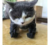 Cat With Muscular Arms - 3D Printed Funny Pet Costume Prop For Cats And Small Dogs, Funny Ornaments, Giant Hand Muscle Arm Costume For Kitten Halloween & Birthday Parties (black, finger)