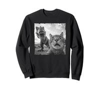Cat with T Rex Selfie in Funny Chaos Look Sweatshirt