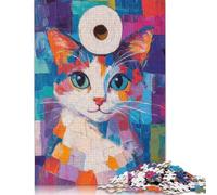 Cat with Toilet Paper Hat Puzzle 1000 Pieces Jigsaws Wooden Puzzles for Adults & Teenager for Adults Teenagers Age 12+ 1000pcs (75x50cm)