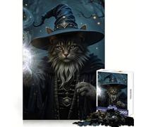 Cat Wizard Casting A Spell Jigsaw Puzzles for Adults 1000 Piece Memory Boost Peaceful Hobby Festive Present size 38x26cm
