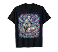 Cat Wizard Magical Cat Spellcaster Fantasy Cute Witch tee T-Shirt