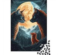 Cat Wolf Fox Jigsaw Puzzle, 1000 Pcs Indoor Adult Game | 70x50cm Cardboard, Brain Workout, Tight Puzzle Fit, Adult Hobbyists, Stress Reduction