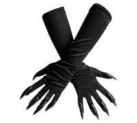 Cat Woman Claw Gloves - Cosplay Costume Claw Gloves, Black Prop Wolf Claw Glove | Stretchy Fabric Dress Up Gloves, Elbow Long Animated Paws Gloves with Nails for Carnivals Halloween School Plays