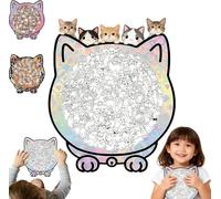 Cat Wooden Jigsaw Puzzle,135-Piece Morandi-Colored Cat Shaped Wooden Jigsaw Puzzle,Framed by Adorable Cats Outline Puzzles,Animal Cats Wood-en Puzzles Pieces Decor For Ca-t Lover (Blue, 1pcs)