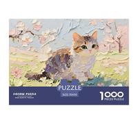Cat Wooden Jigsaw Puzzle Waterproof 1000 Piece Puzzles for Adults Challenging And Brainteasing Home Decoration