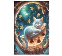 Cat Wooden Jigsaw Puzzles, 1000 Piece Puzzle Board Game, Best Gift for Adults And Kids, Family Game, 78×53cm