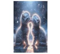 Cat Wooden Jigsaw Puzzles 1000 Pieces Jigsaw Puzzle Family Activity Jigsaw Puzzles Educational Games for Adults And Kids Age 12 Years Up (78×53cm)