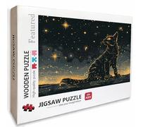 Cat Wooden Jigsaw Puzzles 156x105cm, Starry Sky Jigsaw Puzzles 5000 Piece for Adults with Box, Educational Challenging Game, Gifts for Teens, Back Lettering Easy to Distinguish, Home Decoration L-7064