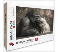 Cat Wooden Jigsaw Puzzles 48x32in, Chimpanzees Jigsaw Puzzles for Adults 3000 Piece with Box, Challenging Game, Gifts for Teens, Back Lettering Easy to Distinguish, Suitable for Most People, Z-2171