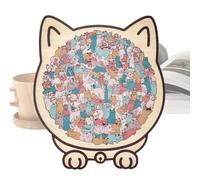 Cat Wooden Puzzle - Animal Jigsaw, | 135 Piece Kit, Fine Motor Skills Toy, Adults Women Kids Family Decor Halloween Home Gift Creative Relaxation Fun