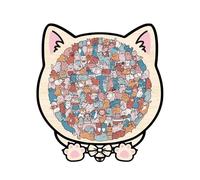 Cat Wooden Puzzle - Interactive Wooden Puzzles, Realistic Fun with Challenging Toy, Handmade Puzzle, Jigsaw Puzzles with Detailed Design, Cat Shelf Interactive Play for Lovers Adults Kids Wall