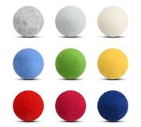 Cat Wool Ball Toys - 9 Pack Colorful Felt Balls 4cm for Cats, Felting and Garland - Rainbow Large Pom Poms in 9 Colors