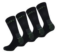 CAT Wool Work Socks 4 Pairs Thermo Comfortable Socks, Reinforced Toe and Heel, Quality Wool (Black, 6-9)