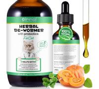 Cat Worming TreatmentSpecifically Formulated for Cats, Cats Natural Broad Spectrum Treatment, Herbal Cleanse, Digestive Support for All Cat Breeds, Gut Health, Puppy & Kitten, Supplement Drops