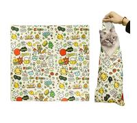 Cat Wrap for Cutting Nails, Multifunctional Fabric for Cats with Hook and Loop Fastener Self-Adhesive Cat Wrap, Cat Restraint for Nail Clipping to Prevent Cats from Biting and Scratching