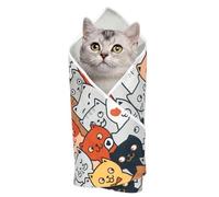 Cat Wrap For Cutting Nails - Self-Adherent Adjustable Blanket Fabric To Wrap Cat,Cat Burrito Wrap, Multifunctional Pet Tool, Anti-Scratch Anti-Escape Bag, Cat Control Mat For Clip Nails