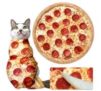 Cat Wrap for Cutting Nails, Tortilla Blanket Pet Supplies Cat Washing Bag, Burrito Blanket Cat Restraint for Nail Clipping, Multifunctional Pet Tool Gifts for Cat Lovers (S (within 6lbs), Pizza)