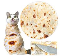 Cat Wrap for Cutting Nails, Tortilla Blanket Pet Supplies Cat Washing Bag, Burrito Blanket Cat Restraint for Nail Clipping, Multifunctional Pet Tool Gifts for Cat Lovers (S (within 6lbs), Tortilla)