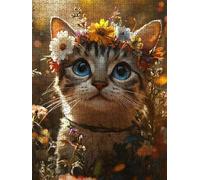 Cat Wreath Jigsaw Puzzles for Adults 3000, 3000 Piece Jigsaw Puzzles, Challenging Puzzle, Classic Educational Jigsaws Games, Fun Family Activities, for Home Wall Decoration Gift DX0YL0-636