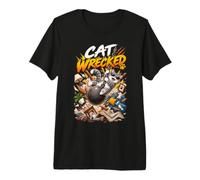 CAT Wrecked Funny PET Swinging Around Messy Premium T-Shirt