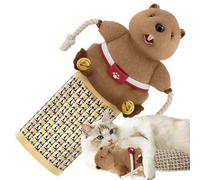 Cat Wrestling Toy - Safe Padded Interactive Glove | Teaser Bell Puppet Game for the Living Room | Corner Apartment with Entrance, Toy Wand for Training Exercises C