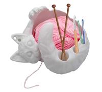 Cat Yarn Bowl For Crocheting 3D, Large Capacity Storage Container for Candy Keychain Accessories On Desk, Lovely Sleeping Cat Ornaments Organizer, Special Crochet Bowl, Feeding Bowls, Multi-purpose