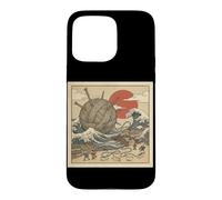 Cat Yarn Tsunami Japanese Wave Knitting Fantasy Village Case for iPhone 15 Pro Max