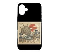 Cat Yarn Tsunami Japanese Wave Knitting Fantasy Village Case for iPhone 16 Plus