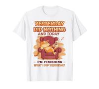 Cat Yesterday I Did Nothing And Today I'm Finishing What T-Shirt
