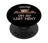 Cat You're On My List Peeking Cat Design for Cat Lovers PopSockets Adhesive PopGrip