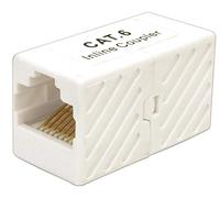 CAT5E/CAT6 RJ45 CORD COUPLER, 1-1, WHITE; Connector Type:Adaptor, In-Line; Convert From Gender:Receptacle; Convert From US201; Qty X 1