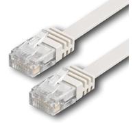 CAT6 2x RJ45 plug flat network patch cable 20m white