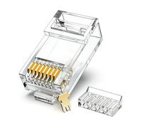 Cat6 Connector RJ45 Connectors 100pcs UTP 8P8C RJ45 2 Pieces Load Bar Modular Plug Gold Plated Durable and Strong Connection for Cat6 Cat5e
