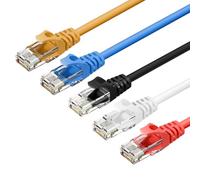 Cat6 Ethernet Cable 5-Pack 0.3M, 24AWG CAT 6 UTP Cable, LAN Cable with RJ45 Connector, High-Speed 10Gbps Internet Network Cable for Router/Printer/Laptop/Desktop and More-Black/White/Red/Blue/Yellow