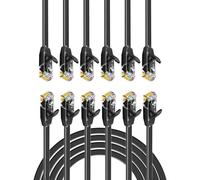 Cat6 Ethernet Cables 1m 6Pcs 1000Mbps for Smart TV Gaming Router Modem High Speed RJ45 Network Cable Gigabit Internet LAN Patch Leads Bundle Black Waterproof for Computers Patch Panel Home Office