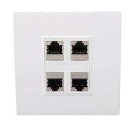 CAT6 Ethernet Faceplate 4 Port Female To Female Socket Wall Plate for Ethernet Cable Networking Socket Box for CAT5 CAT5E CAT6 CAT6A