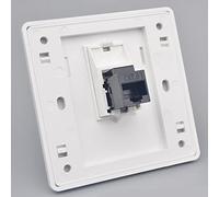 CAT6 Gigabit Network Socket, Ethernet RJ45 LAN Cable Faceplate Networking Port Dual-Pass Socket Box for Ethernet Cable Installation Female To Female Internet Outlet 86x86mm (LAN x 1), Black