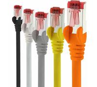 Cat6 network cable 5x 1m CAT6 - shielding SFTP - CAT.6 RJ45 patch cable Ethernet cable - black, white, gray, yellow, orange - 5 colors