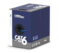 Cat6 Pleunm Cable, 500ft, UTP(Unshielded Twisted Pair), 23AWG Solid Bare Copper, 550MHz, UL Listed &CMP Rated,Bulk Ethernet Cable-Blue
