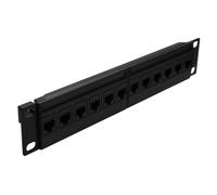 Cat6 RJ45 10 inch Pass Through Keystone Patch Panel 12 Port Rack Mountable SOHO