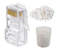 Cat6 RJ45 Connector - 50 Pcs, Cat6a/Cat5e Compatible, UTP Ethernet Cable Crimp Connector for Solid Wire and Standard Cable