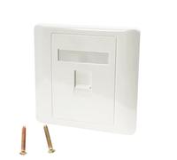 Cat6 Single Port Wall Plate, RJ45 Network Socket, 86x86mm, White
