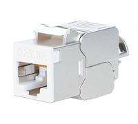 Cat6a 10G Shielded Toolless Slim Keystone Jack, White