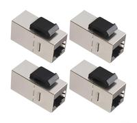 CAT6A Shielding Module 4pcs for KEYSTONE Wall Panel Mount Gold Plated Stainless Steel Housing Advanced Shielding Stable Network RJ45 Connector Compatible with CAT6 CAT5e CAT5 High (CAT6A)