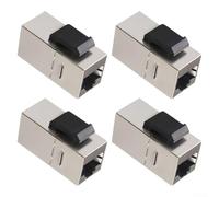 CAT6A Shielding Module 4pcs for KEYSTONE Wall Panel Mount Gold Plated Stainless Steel Housing Advanced Shielding Stable Network RJ45 Connector Compatible with CAT6 CAT5e CAT5 High (CAT6)